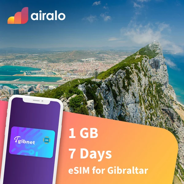 1 GB Gibraltar travel eSIM valid for 7 days
