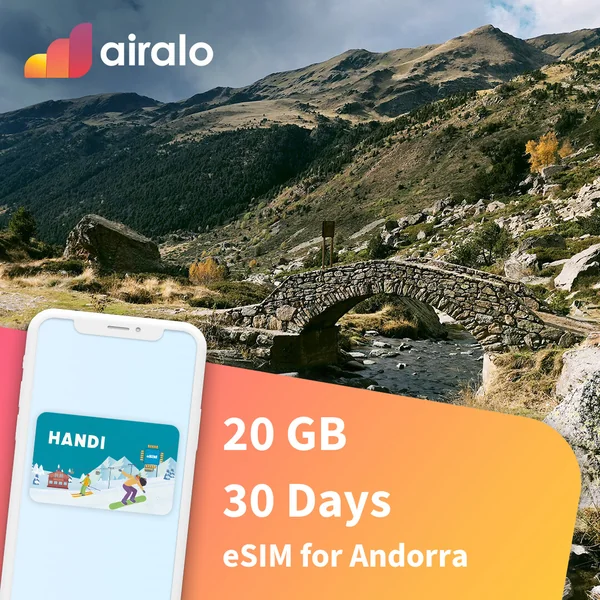 20 GB Andorra travel eSIM valid for 30 days