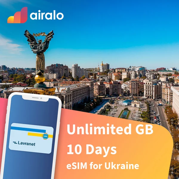 Unlimited GB Ukraine travel eSIM valid for 10 days
