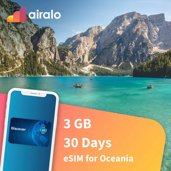 3 GB Oceania travel eSIM valid for 30 days in 8 countries