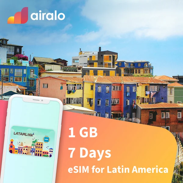 1 GB Latin America travel eSIM valid for 7 days in 17 countries