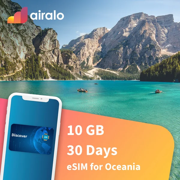 10 GB Oceania travel eSIM valid for 30 days in 8 countries