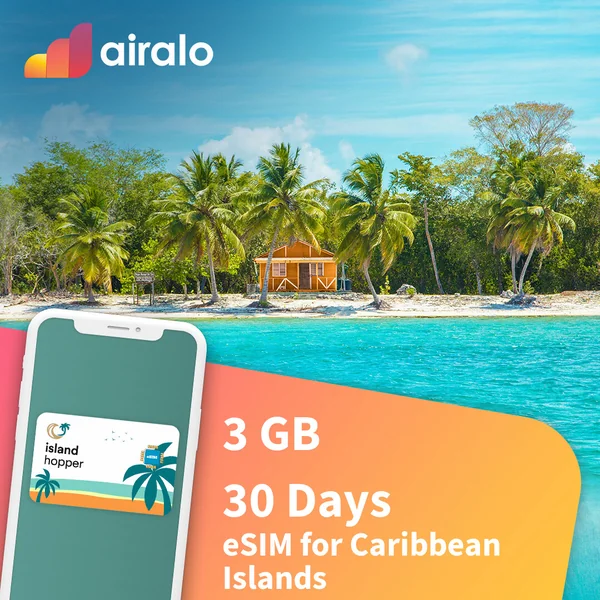 3 GB Caribbean Islands travel eSIM valid for 30 days in 26 countries